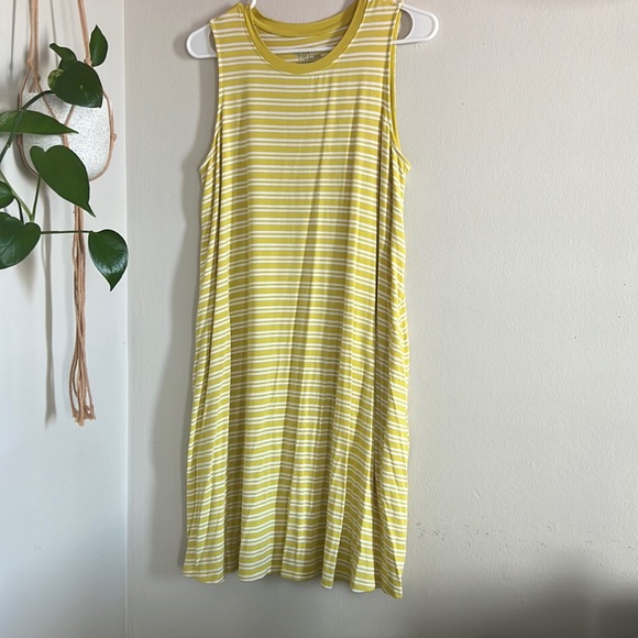 Time and Tru sleeveless knit dress with pockets - Neon citrus stripes. - Picture 2 of 4